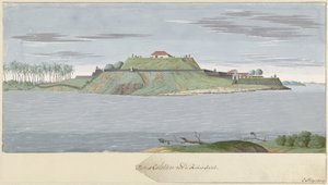 川から見たセイロンのカリチュール砦 Fortres Caliture of the Revier side (オブジェクトのタイトル) 作： Cornelis Steiger