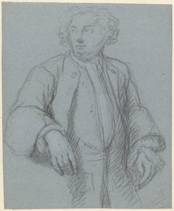 ロングコートを着た見知らぬ男の肖像、左に 4 分の 3 作： Cornelis Troost (attributed to)