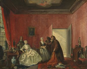 ヨハンナとユダヤ商人 作： Cornelis Troost (signed by artist)