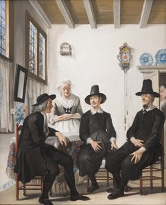 Saartje Jansは結婚、1738年に彼女の手を求められます 作： Cornelis Troost