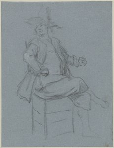 座った鳴き声、頭を後ろに向けて左に 4 分の 3 作： Cornelis Troost