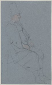 座っているクエーカー、右に横顔 作： Cornelis Troost