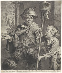パイド・パイパーと従者 作： Cornelis Visscher (II)