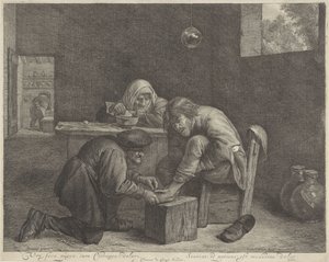 医者を持つ男 Vre、seca、purga、cura 外科医！ ドロリ（オブジェクトのタイトル） 作： Cornelis Visscher (II)