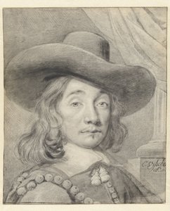 帽子をかぶった自画像 作： Cornelis Visscher (II)