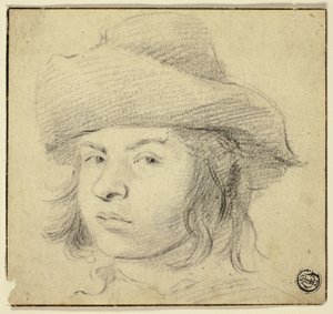 帽子をかぶった若い男の胸像 作： Cornelis Visscher