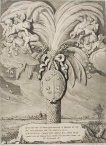 ハールレムの国章、オランダ、ゼーラント、西フリージアの伯爵夫妻の巻末 作： Cornelis Visscher