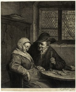 老人と女性 作： Cornelis Visscher