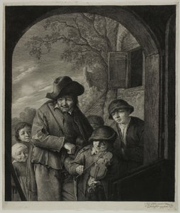 ハーディ・ガーディ奏者 作： Cornelis Visscher