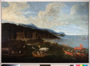 ジェノヴァ西部の貴族の船 作： Cornelis de Wael