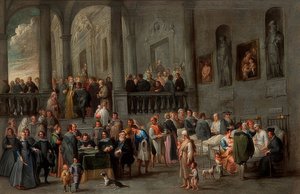 病人を訪ねる（七つの慈悲のサイクルから）。 1640年頃
