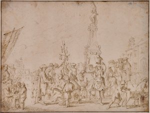 イタリアの市場風景 作： Cornelis de Wael