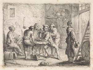 宿屋を出る女性 作： Cornelis de Wael