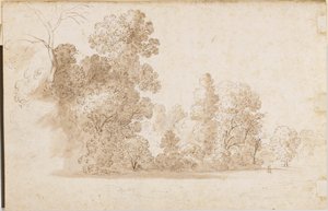 樹木が茂った風景 作： Cornelis van Poelenburgh or Poelenburch