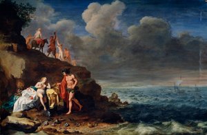 ナクソス島のバッカスとアリアドネ、17世紀 作： Cornelis van Poelenburgh or Poelenburch