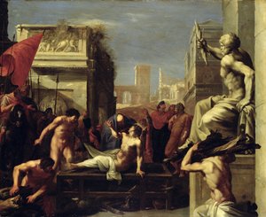 聖ローレンスの殉教、1620-1（銅に油彩） 作： Cornelis van Poelenburgh or Poelenburch