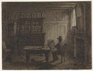 部屋に座っている男 作： Cornelis van der Griendt
