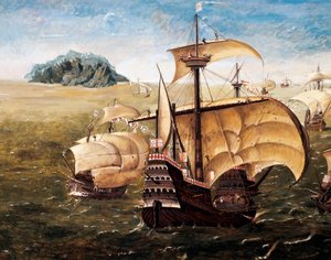 Portugalin laivasto, kopio Cornelis Anthonisz Onin (1499-1557) maalauksesta 作： Cornelisz Anthonisz