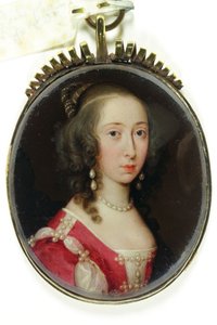 レディ・エリザベス・カヴェンディッシュ、ブリッジウォーター伯爵夫人(エナメル) 作： Cornelius I Johnson