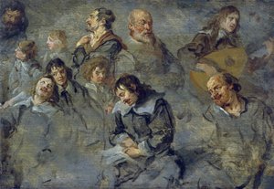 シュット、コルネリス（1597-1655）による男性頭部の研究 作： Cornelius I Schut