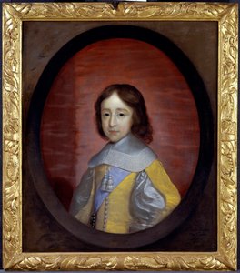 オレンジ ナッソー (1650-1702) のウィリアム 3 世の肖像 (イングランドのウィリアム 3 世)、子供 (ウィリアム 3 世、オレンジの王子、子供として) - Cornelis Janssens van Ceulen (1593-1661) による絵画、木に油彩