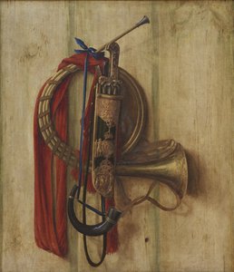 ハウンドに乗るためのクリスチャン5世の装備を備えただまし絵 作： Cornelius Norbertus Gijsbrechts