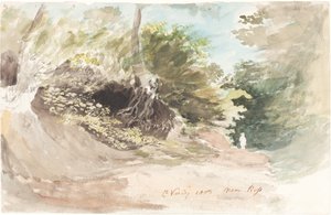 ロス近くの樹木が茂った小道 作： Cornelius Varley