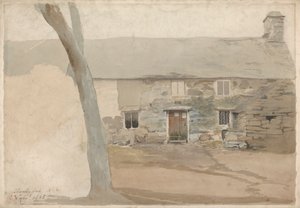 スランリフニ、北ウェールズのコテージ 作： Cornelius Varley