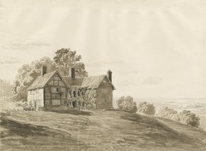 パトシュルパーク-ロッジ：セピアウォッシュドローイング、1820年8月 作： Cornelius Varley