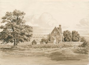 テッテンホール-パートンホール：セピア色のウォッシュドローイング、1820年8月9日（ドローイング） 作： Cornelius Varley