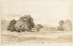 ロッテスリーパーク：セピア画、1820年7月 作： Cornelius Varley