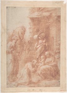 賢者の崇拝、ca。 1517年。 作： Correggio