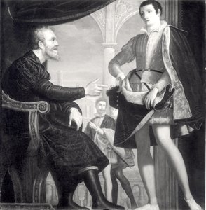 ミケランジェロ（1475-1564）とフランチェスコI（1541-87）デメディチ 作： Cosimo Gamberucci or Gambaruccio