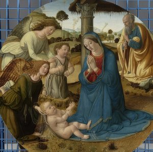 子供の崇拝。約1485-1507 作： Cosimo Rosselli