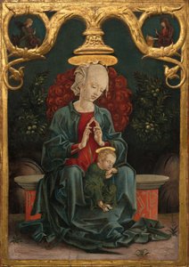 庭のマドンナと子供、c。 14601470。 作： Cosmè Tura