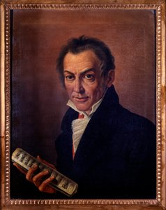 イタリアの作曲家・オルガニスト、ニコラ・アントニオ・ジンガレッリの肖像。 c. 1800年（絵画） 作： Costanzo Angelini