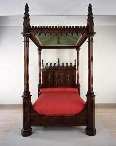 ベッド、1844年頃（ブラジリアンローズウッド、チューリップポプラ、イエローパイン） 作： Crawford Riddell