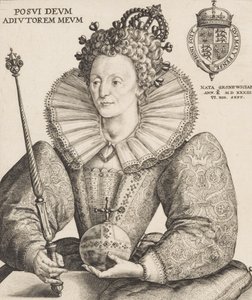 エリザベス女王、1592 年。 作： Crispijn de Passe I
