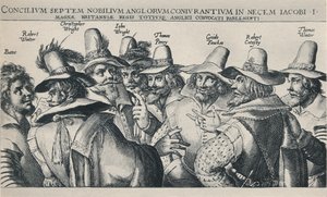 「火薬陰謀の共謀者」、1605年、1904年 作： Crispijn de Passe I