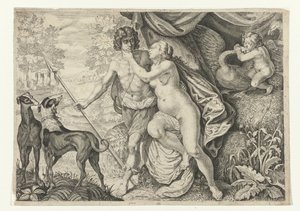 アドニスのヴィーナス Metamorphosen van Ovidius (シリーズタイトル) 作： Crispijn van de Passe (II) (attributed to)