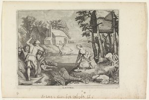 レト (ラトーナ) はリュキア人をカエルに変えます Ovid