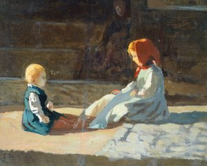 太陽の下の子供たち（1860年頃）Cristiano Banti（1824-1904）作 作： Cristiano Banti