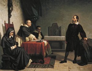 ローマの異端審問の前のガリレオ 作： Cristiano Banti