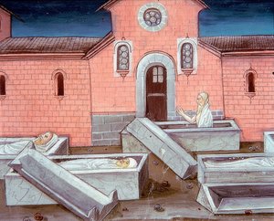 死者の復活（c.120r）。 1476年 作： Cristoforo De Predis