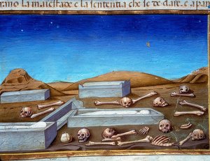 世界の終わり：死者は彼らの墓から立ち上がる（c.149r）。 1476年