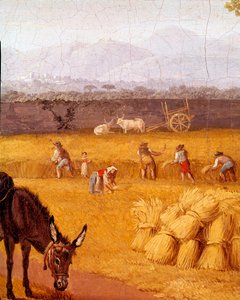 Caserte Detail の近くで収穫します。 ゲーテの友人クリストフォロ・クナイプ (18 世紀) の作品。 18 世紀のナポリ サン マルティーノ国立美術館 作： Cristoforo Kneip