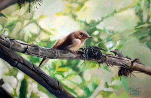 ハウスレン、調和のとれた歌唱、2010（紙にアクリル） 作： Cruz Jurado Traverso