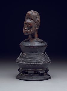 オイントメントポット、エフィジーカバー付き 20世紀初頭～中期（木製 作： Culture Baule