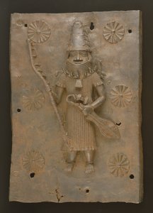 Muistolaatta, joka kuvaa soturia, Benin, Nigeria (pronssi) 作： Culture Edo