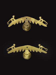 耳飾りのペア、西暦600〜 1600年（ゴールド）